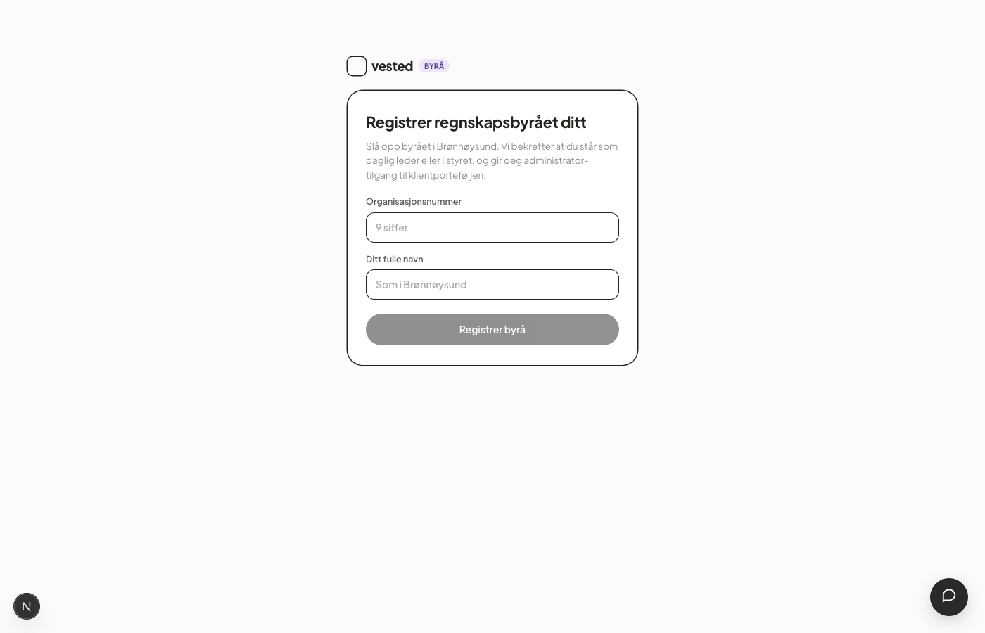 Registrer byrået ditt