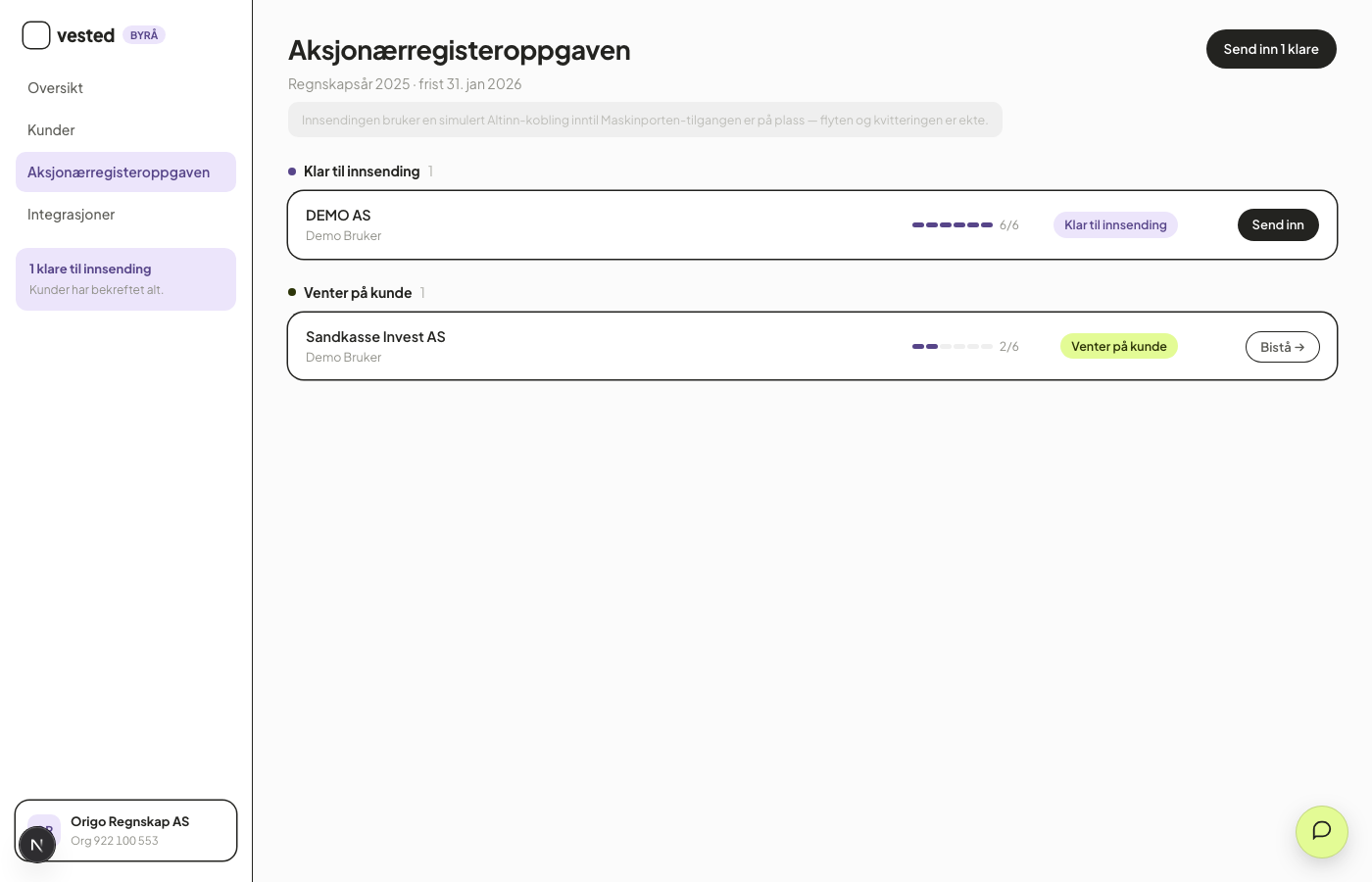Byrået sender de klare